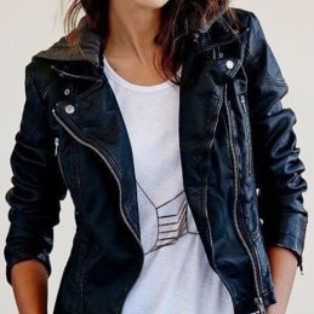 Vegan Leather Moto Jacket (Size: XS | NWT)